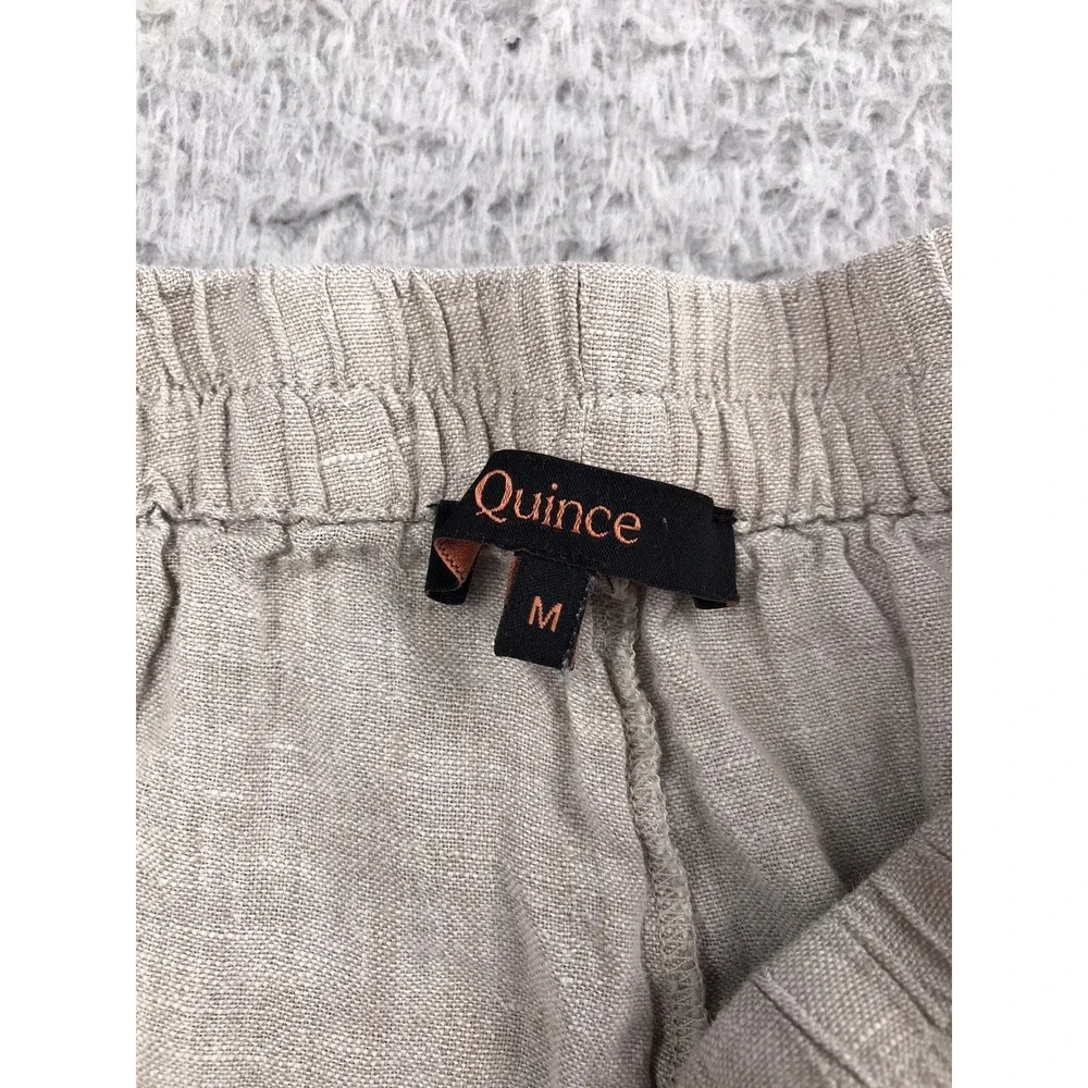 Quince Pants Women M (32x28) Flax 100% European Linen Piping Pull On